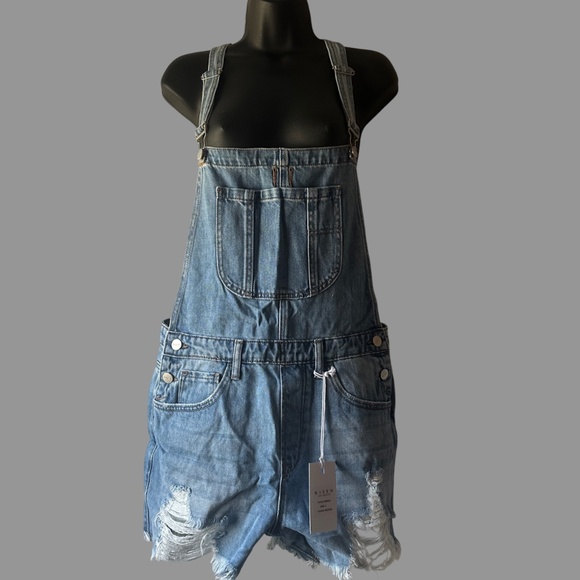 NWT Shop Talulah Distressed short tail Risen Overalls - Picture 1 of 4